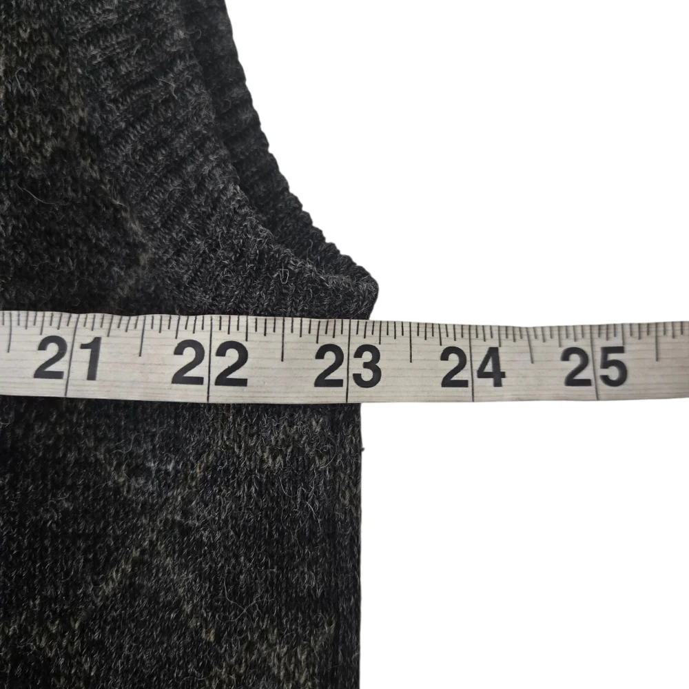 Made In Italy Charcoal Black V-Neck Wool Blend Sweater Vest